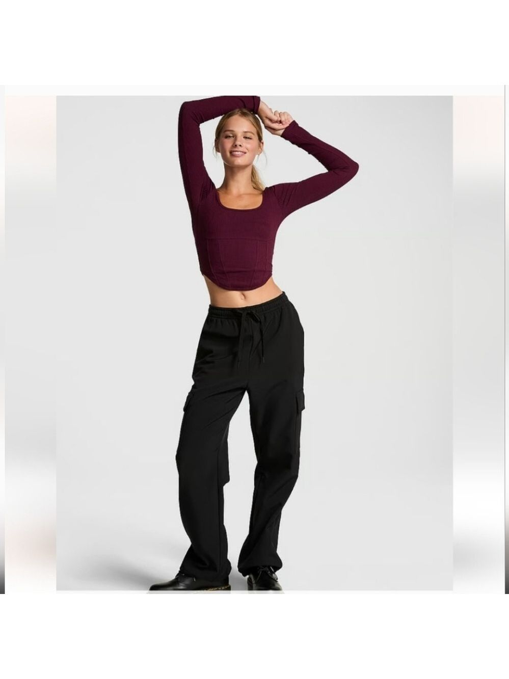New Victoria Secret Brushed Woven Cargo Pants